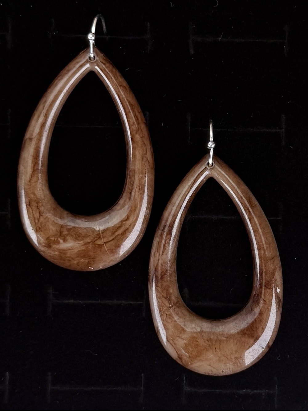 Vintage bohemian chic brown pierced earrings